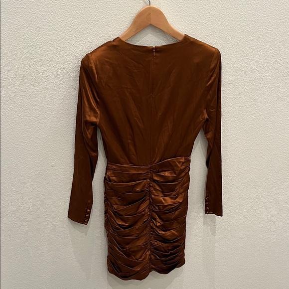 NWT Retrofete Deep Brown Long Sleeve Brea Dress XS - Picture 7 of 7